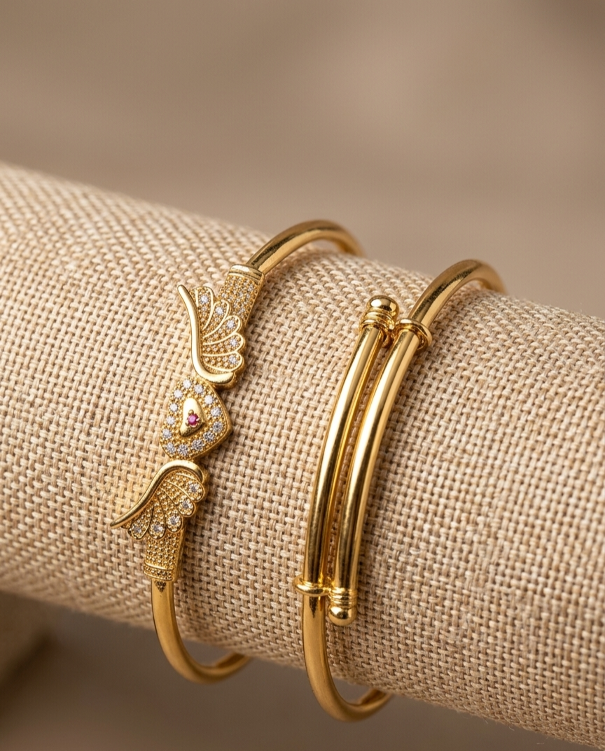 Kasli Luxe Gold-Finish Minimalist Bracelet