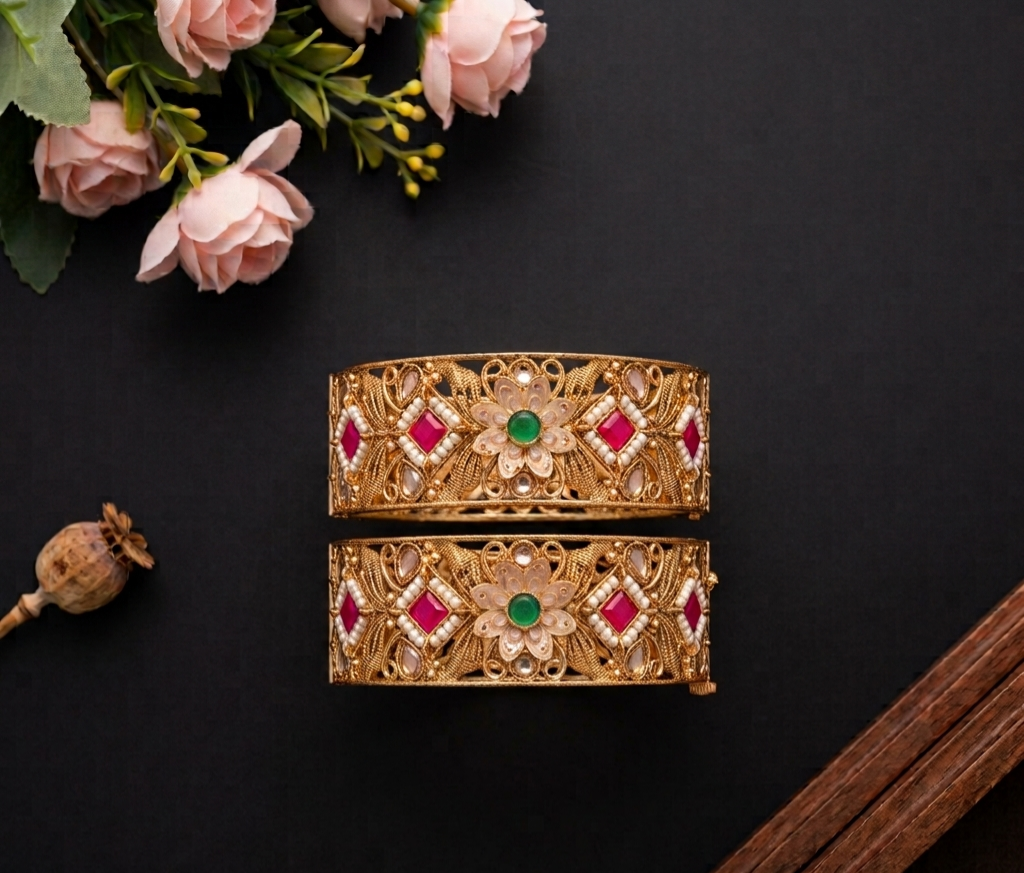 Kasli Gold Plated Bangles for Women