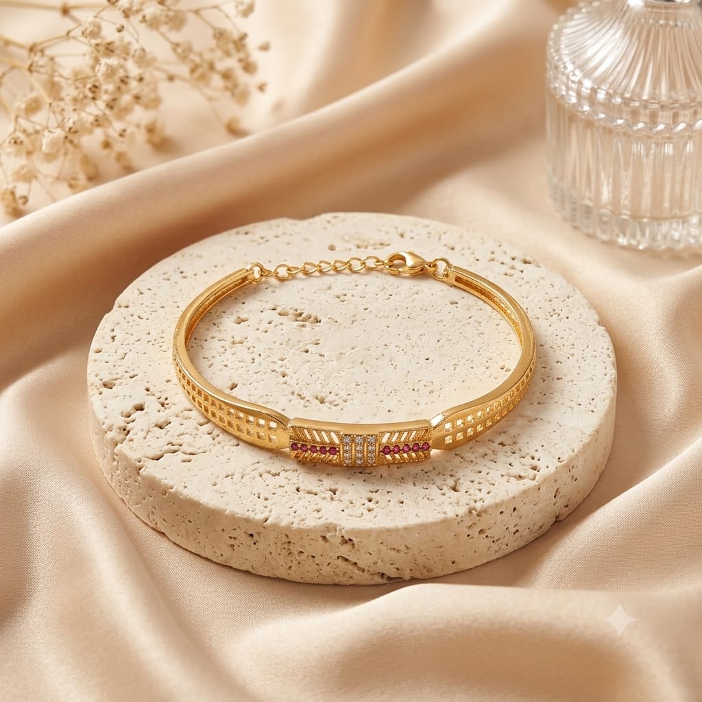 Kasli Elegant Gold-Plated Designer Bracelet for Women