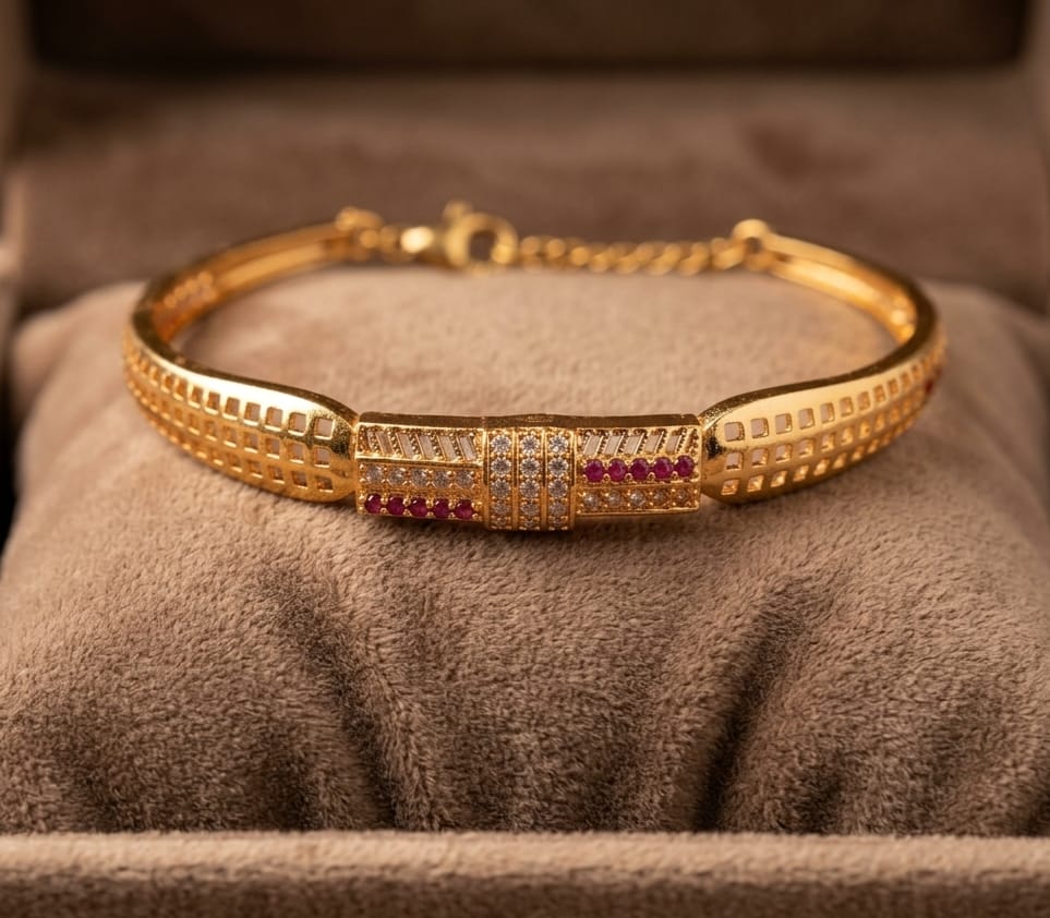 Kasli Elegant Gold-Plated Designer Bracelet for Women