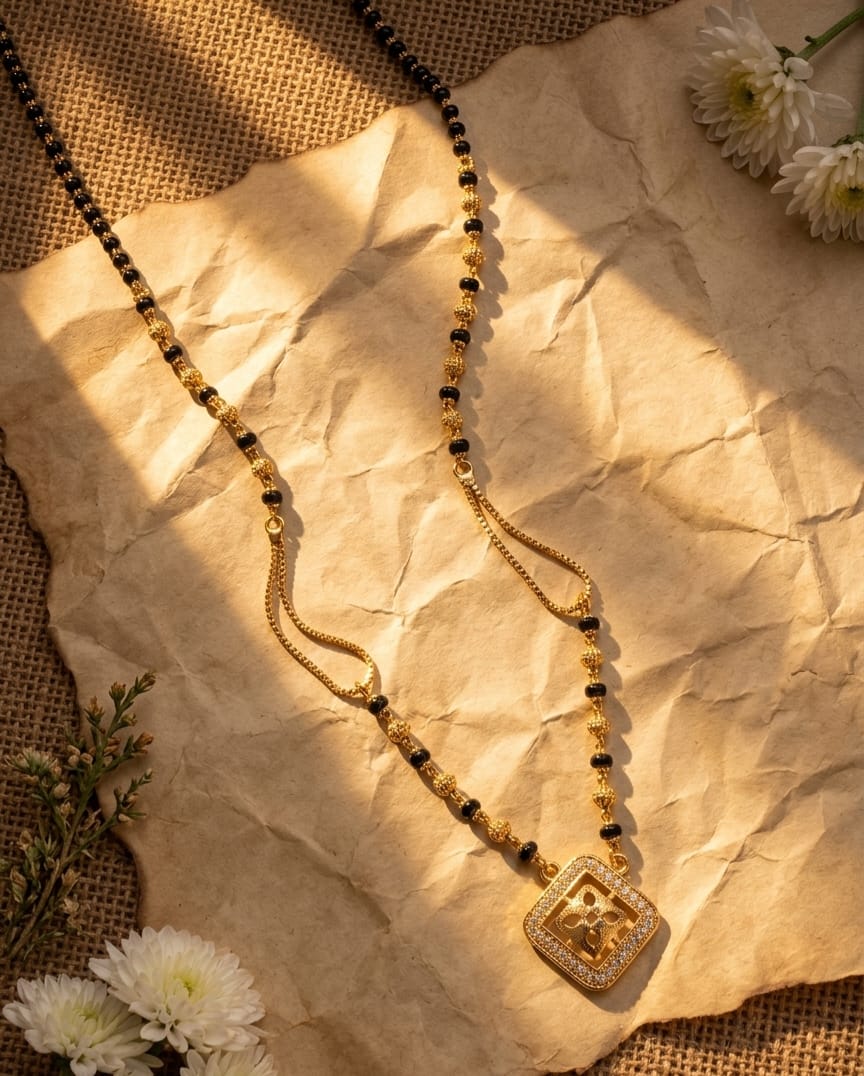 Kasli Minimalist Gold-Finish Daily Wear Mangalsutra